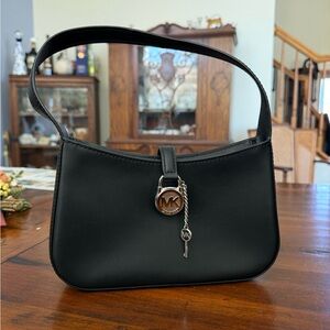 Michael Kors Black Shoulder Bag with MK Charm